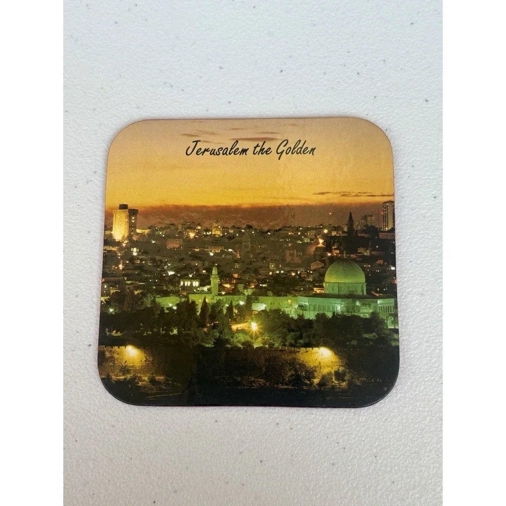 Drink Coasters‎ Jerusalem themed Set of 6 Vintage iconic historical sites 4 x 4